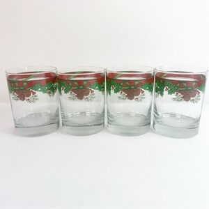 Tienshan Vintage Christmas Traditions Double Old Fashioned Glasses Set of 4
